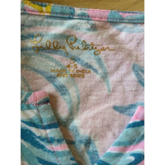 Lilly Pulitzer GIRLS MINI ASTARA DRESS Pelican Pink Pineapple Tropical Sz 4-5 - Picture 5 of 11